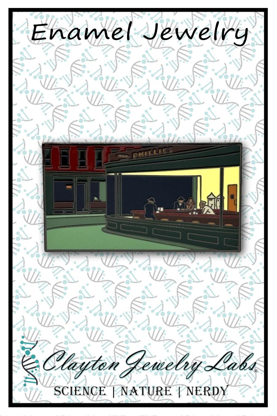 Nighthawks Painting Enamel Pin - Clayton Jewelry Labs