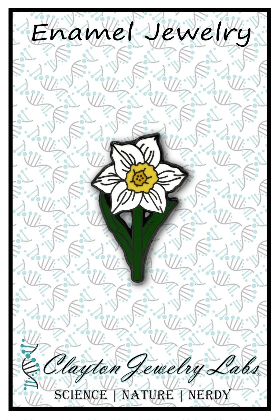 Daffodil Flower Enamel Pin - Clayton Jewelry Labs