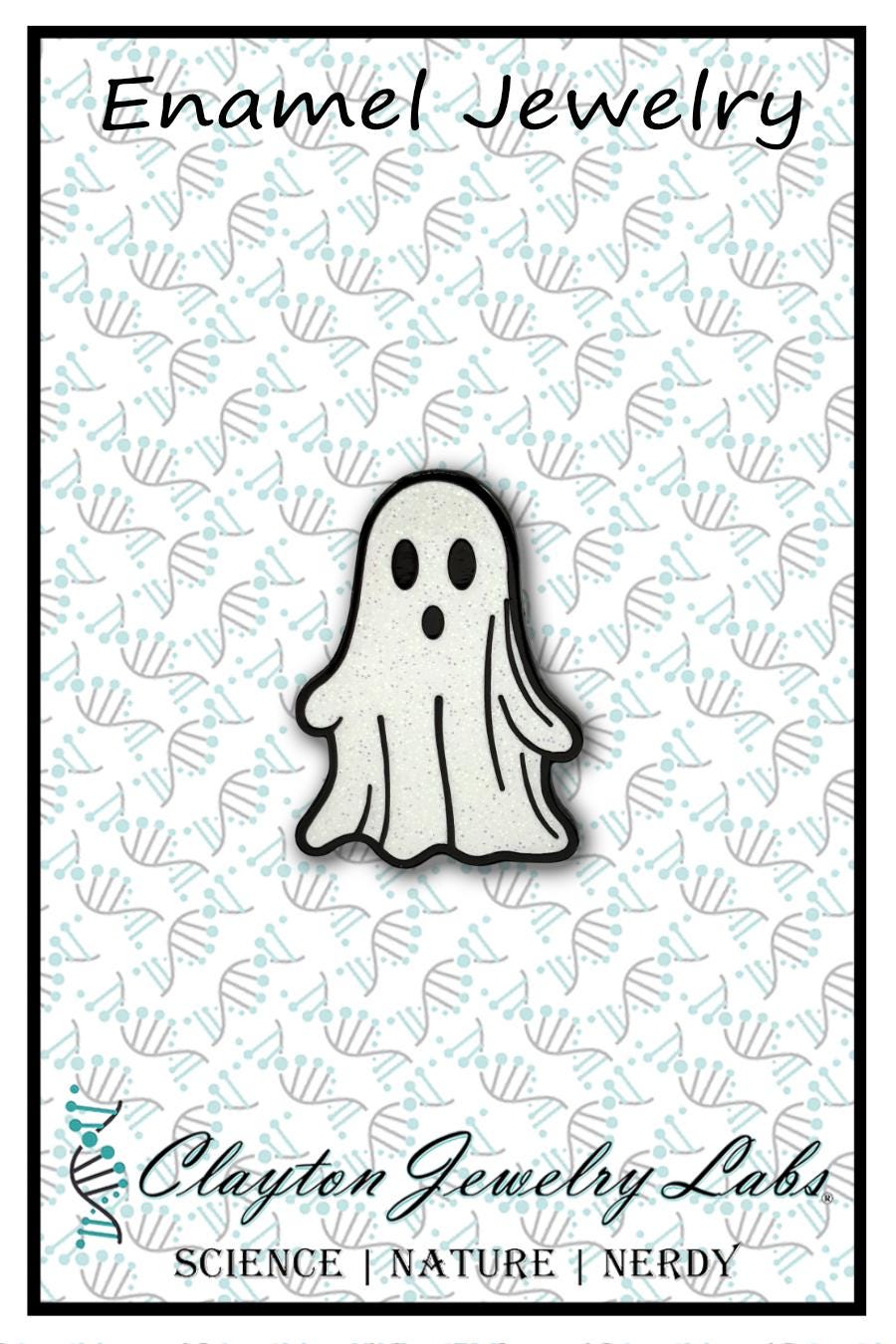 Ghost Glitter Enamel Pin - Clayton Jewelry Labs