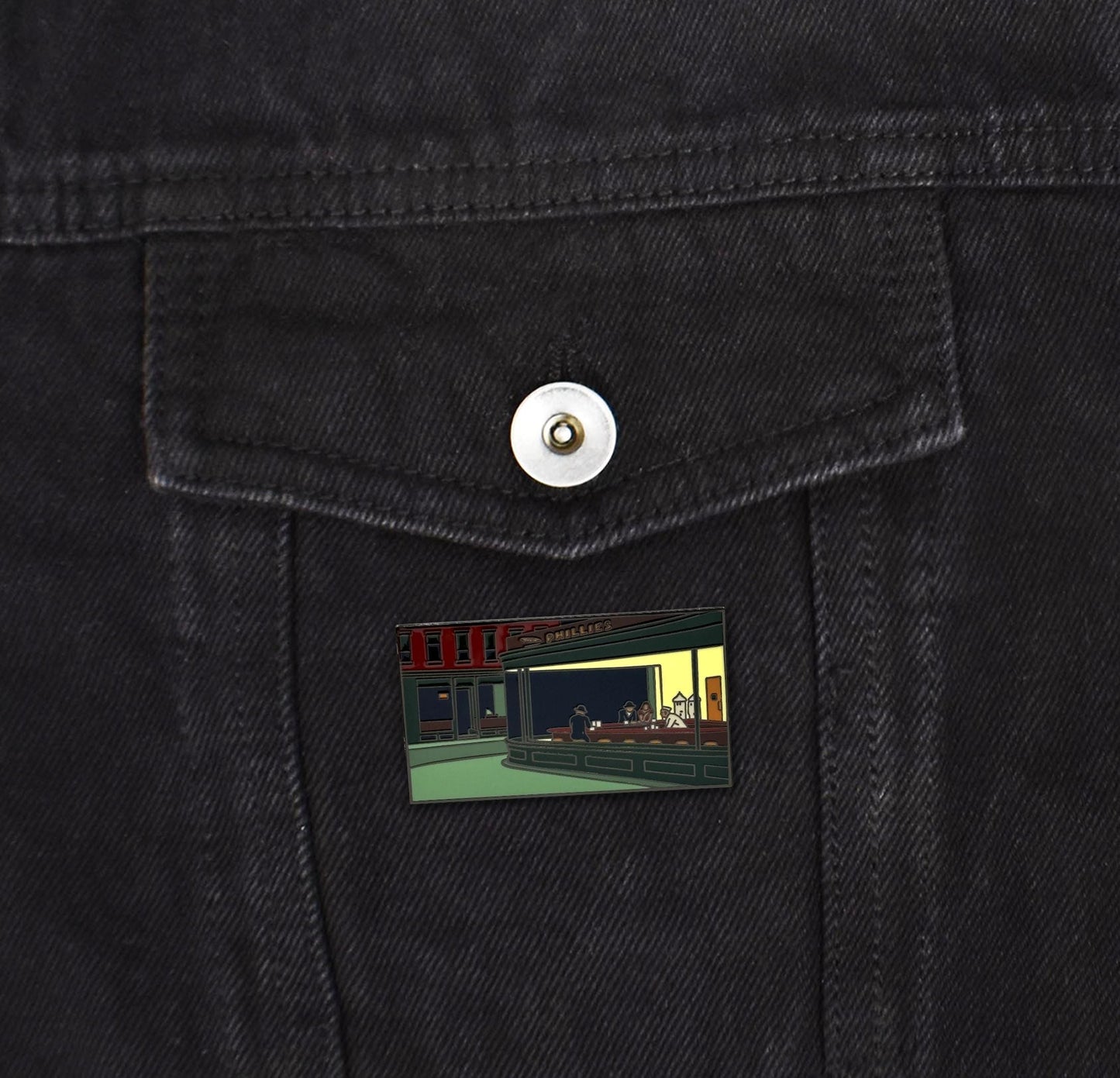 Nighthawks Painting Enamel Pin - Clayton Jewelry Labs