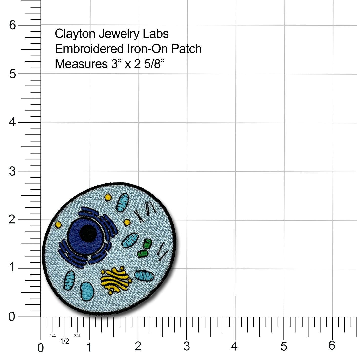 Animal Cell Embroidered Iron-on Patch | Clayton Jewelry Labs