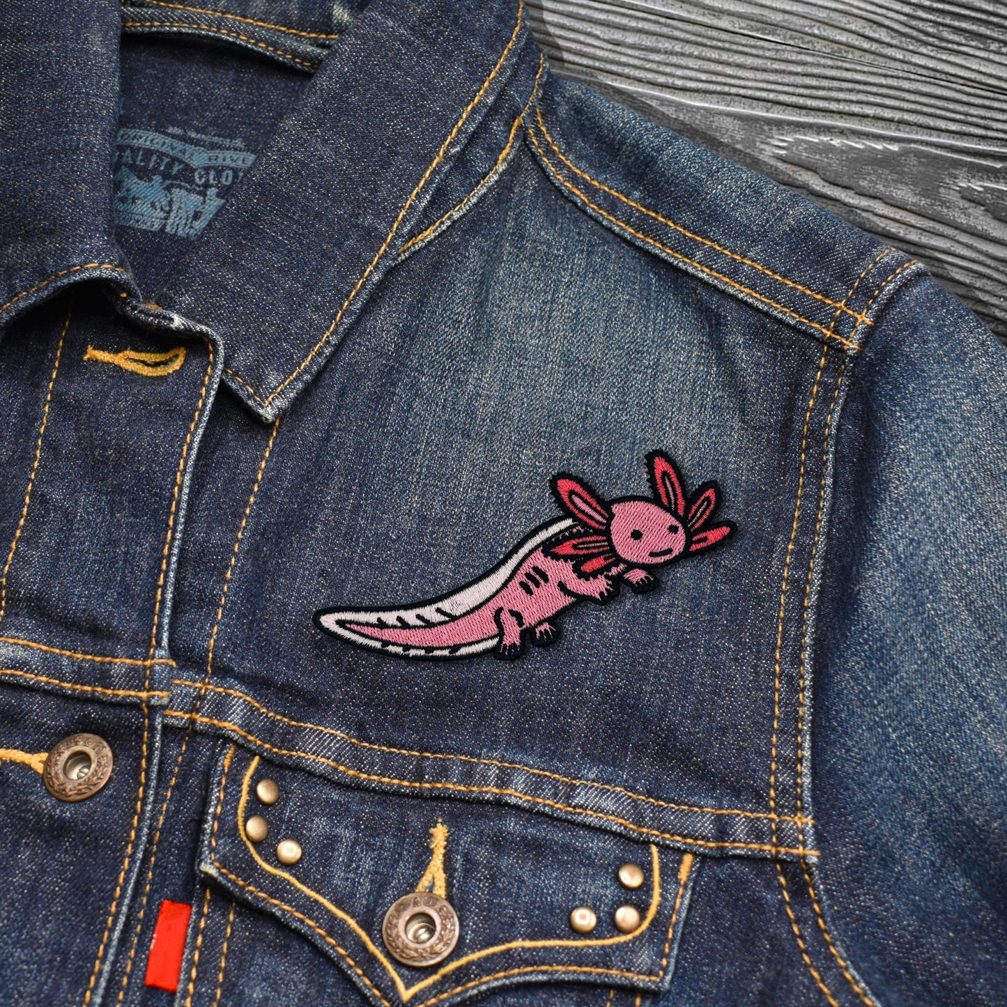 Axolotl Embroidered Iron-on Patch