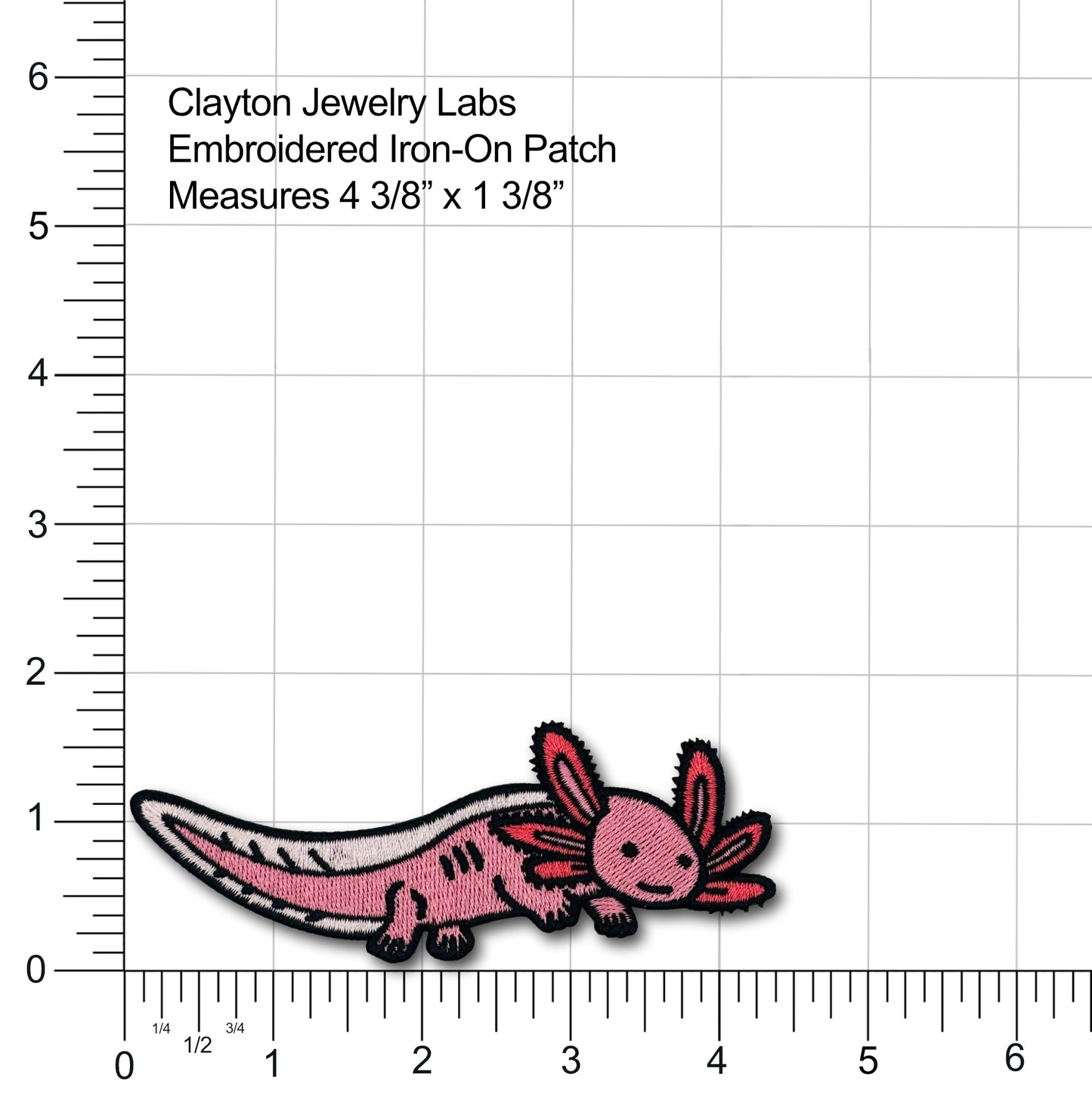 Axolotl Embroidered Iron-on Patch