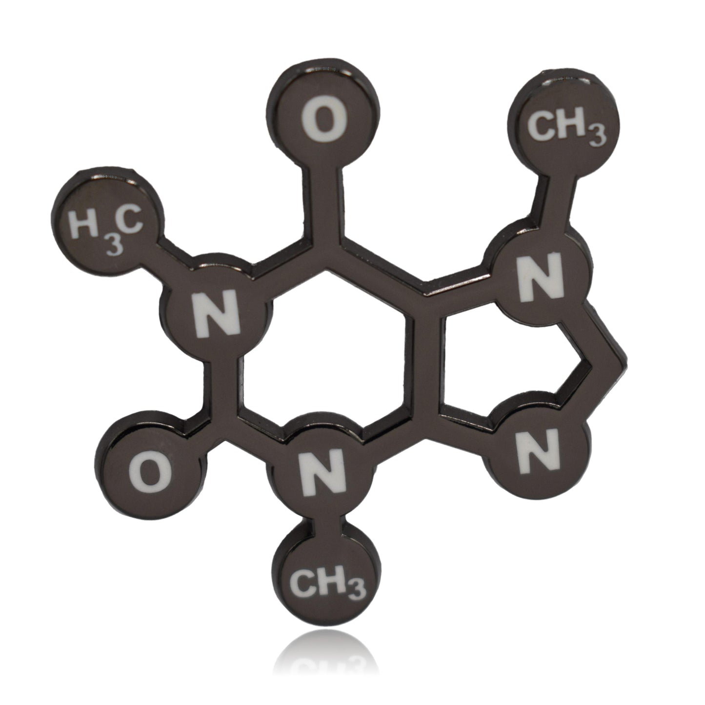 Caffeine Molecule Enamel Pin | Clayton Jewelry Labs
