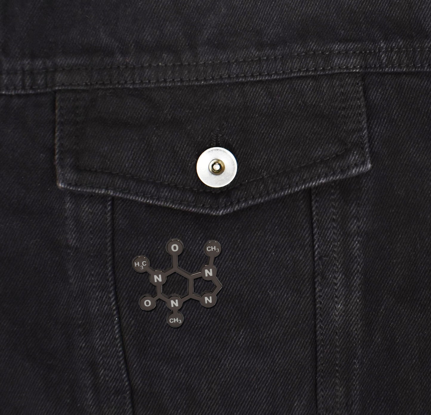 Caffeine Molecule Enamel Pin | Clayton Jewelry Labs