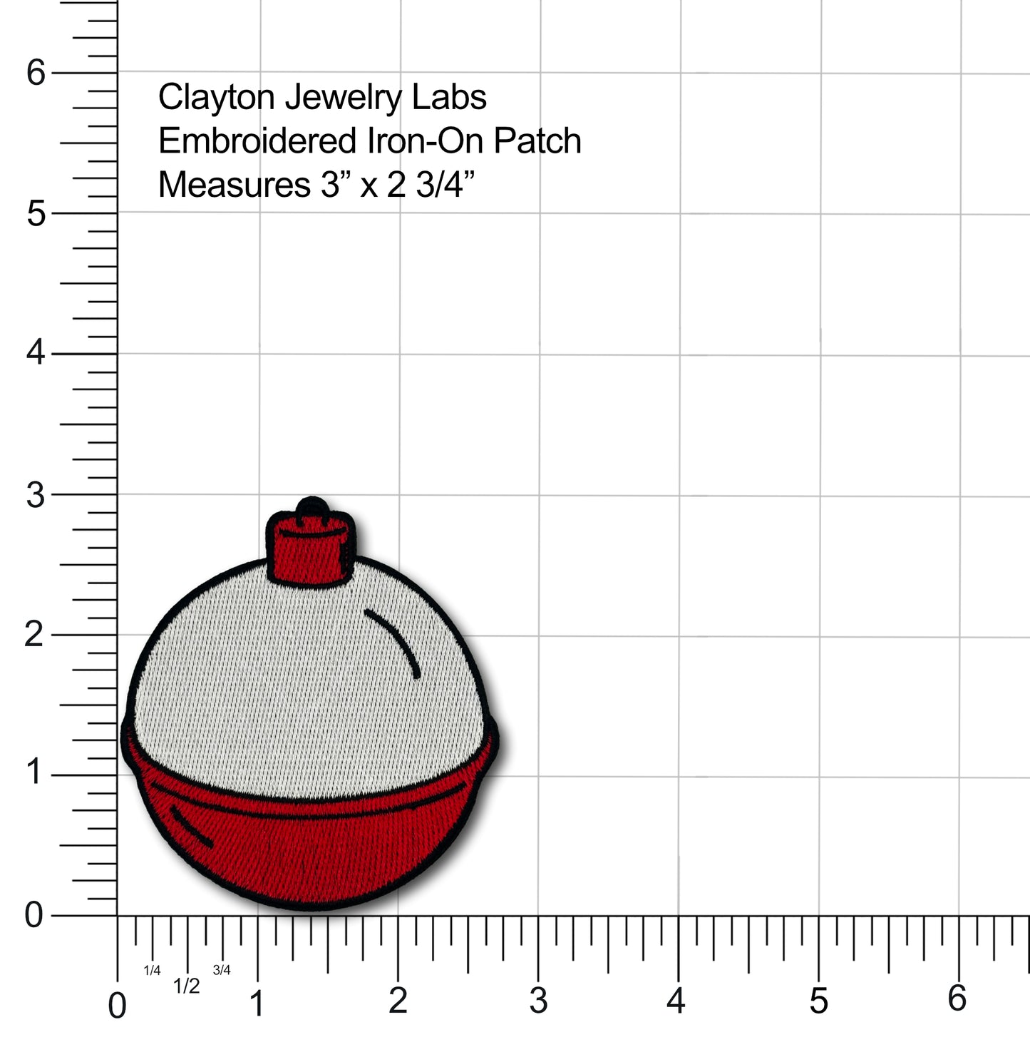 Fishing Bobber Embroidered Iron-on Patch | Clayton Jewelry Labs