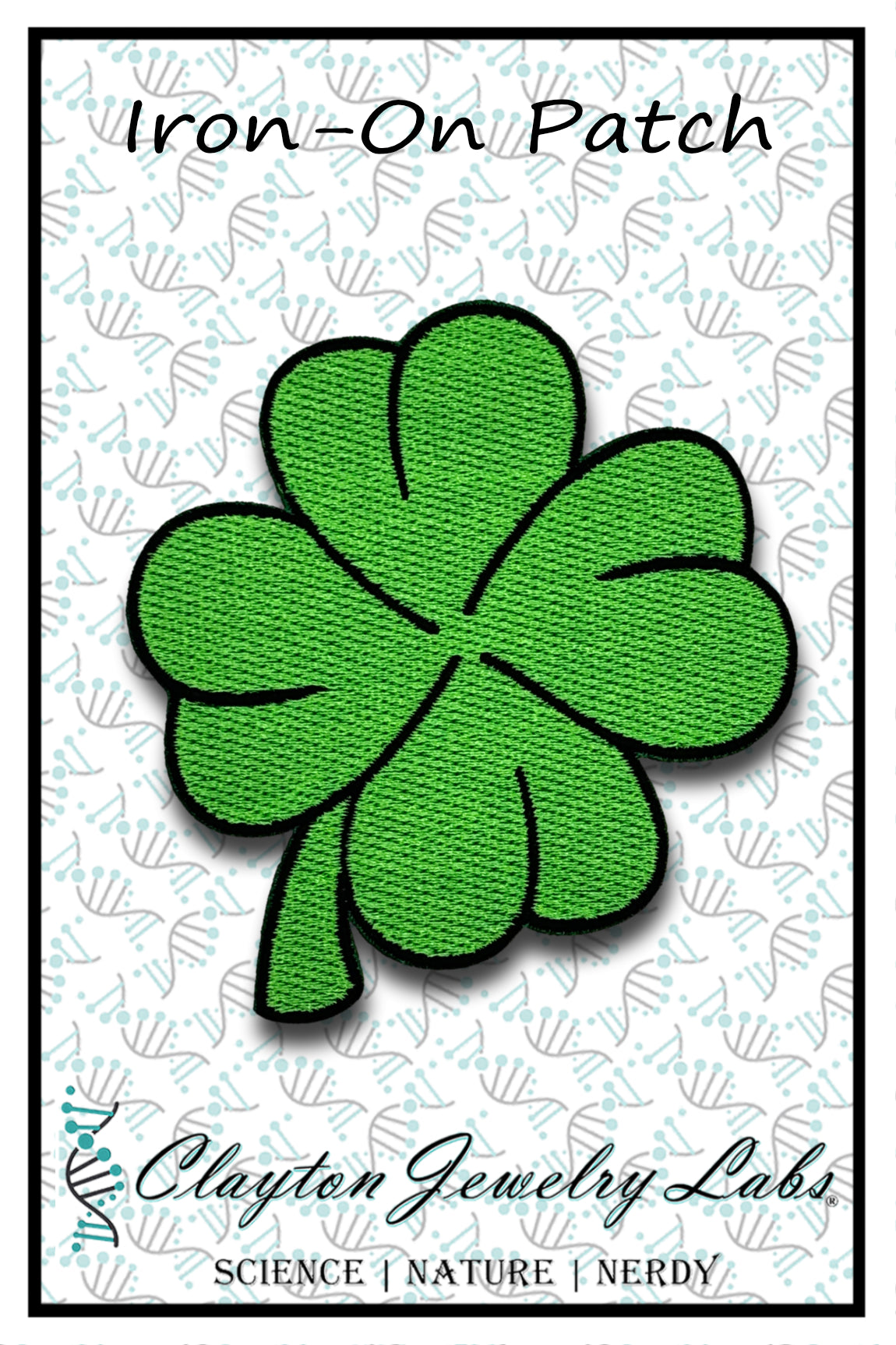 Four Leaf Clover Embroidered Iron-on Patch | Clayton Jewelry Labs