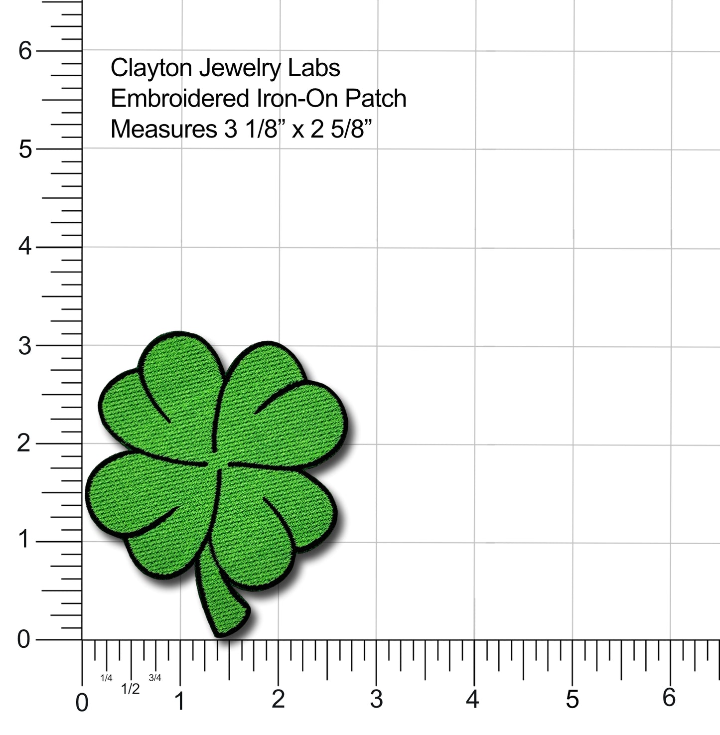 Four Leaf Clover Embroidered Iron-on Patch | Clayton Jewelry Labs