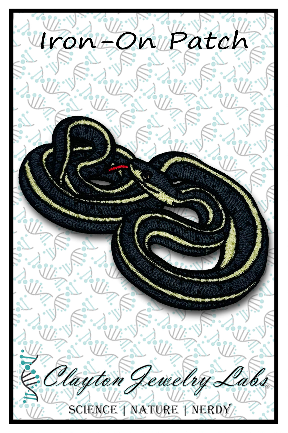 Garter Snake Embroidered Iron-on Patch | Clayton Jewelry Labs
