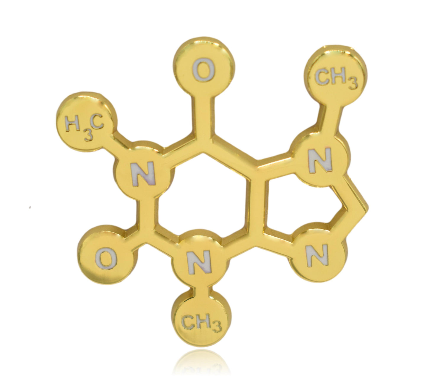 Caffeine Molecule Enamel Pin | Clayton Jewelry Labs