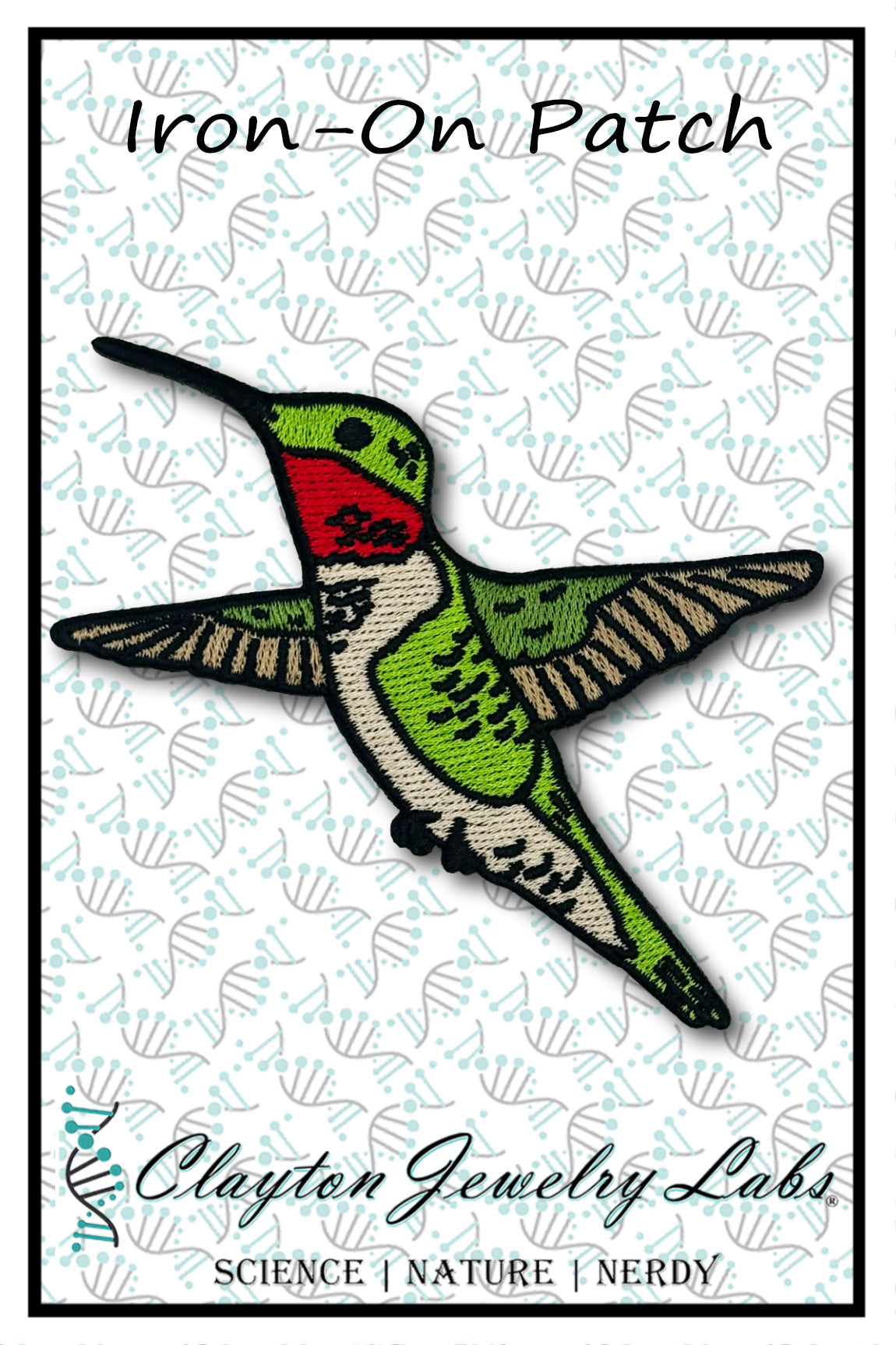 Hummingbird Embroidered Iron-on Patch | Clayton Jewelry Labs