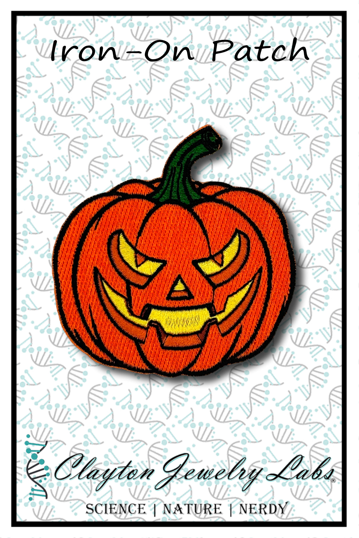 Jack-O-Lantern Embroidered Iron-on Patch | Clayton Jewelry Labs