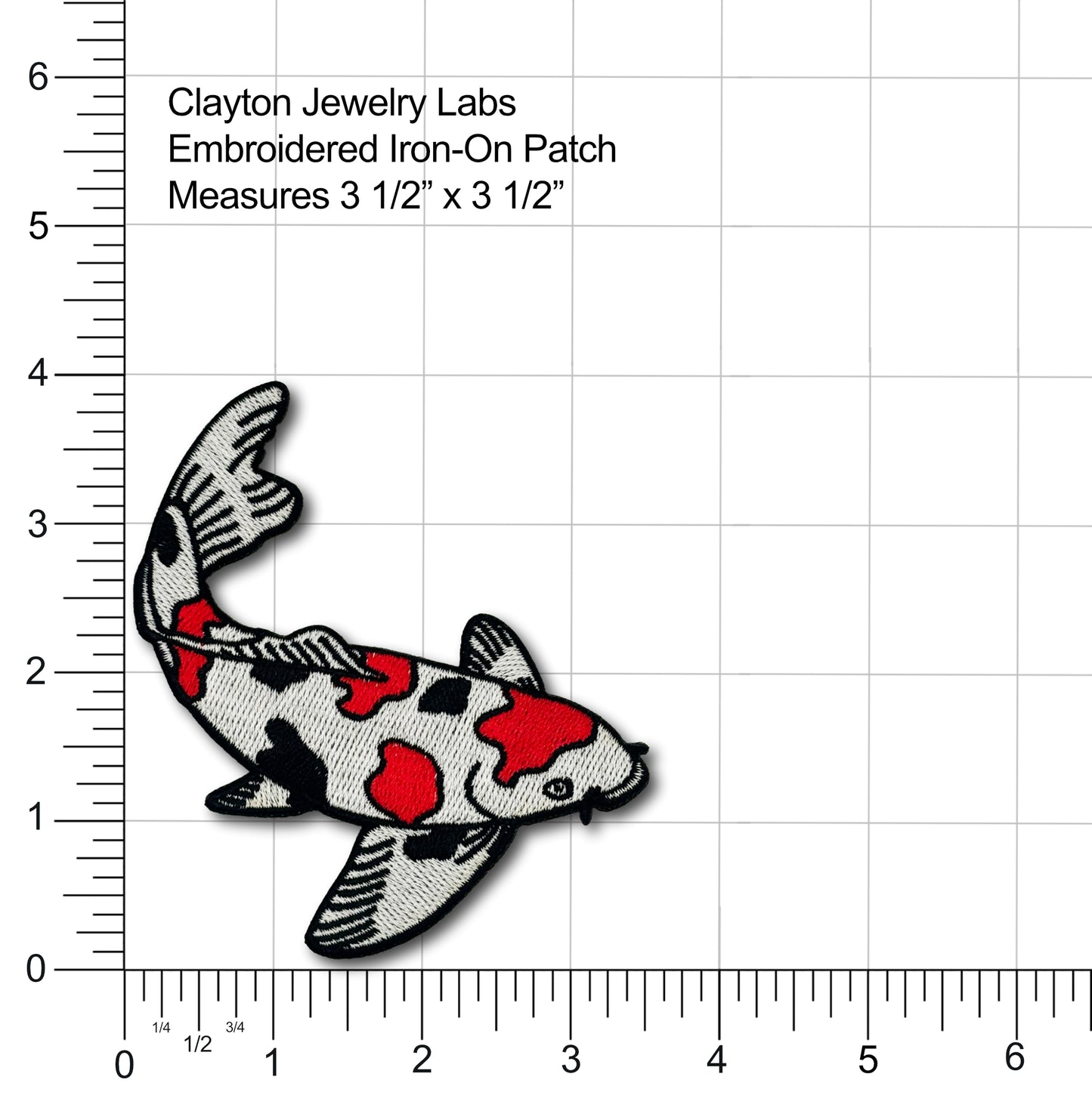 Koi Fish Embroidered Iron-on Patch | Clayton Jewelry Labs