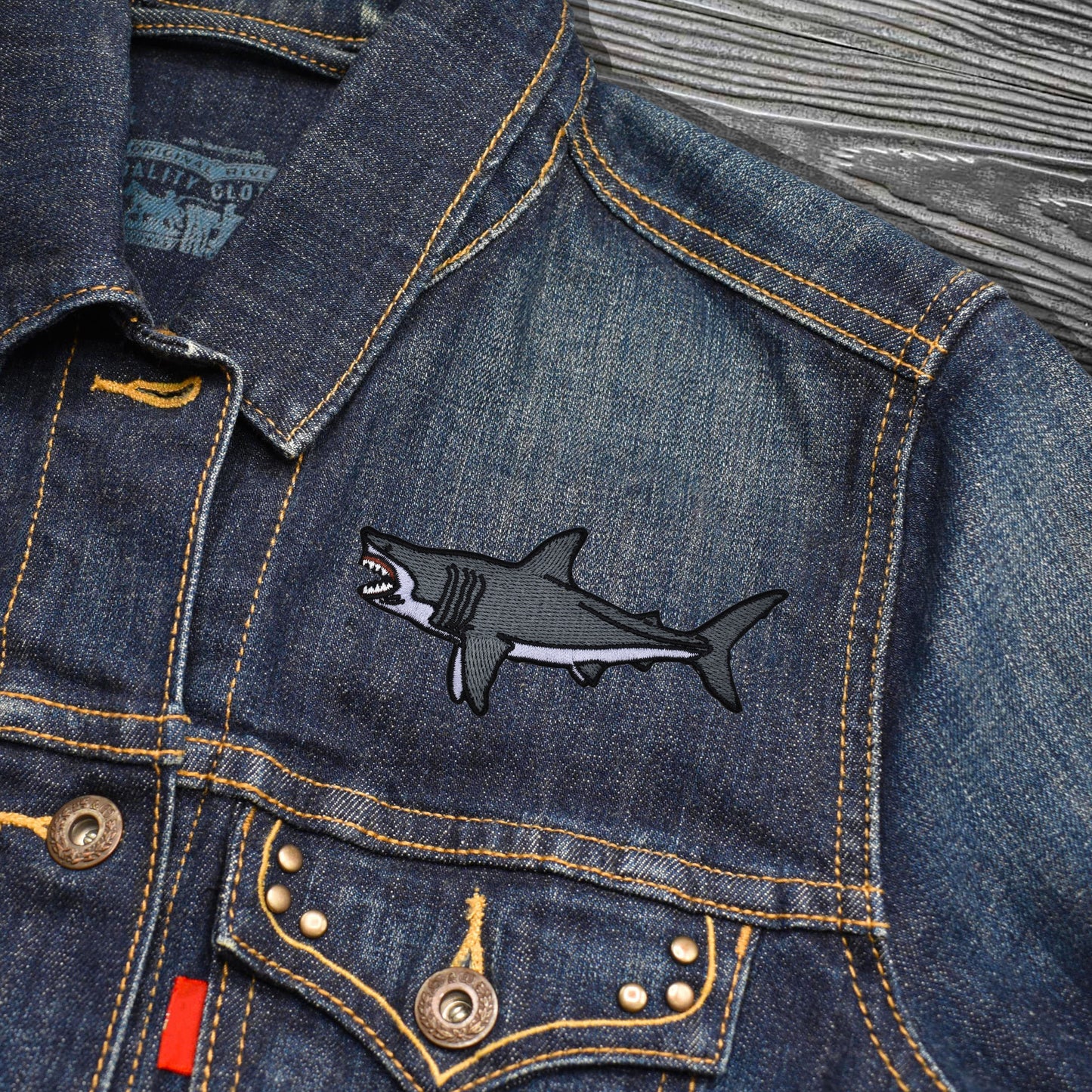 Megalodon Shark Embroidered Iron-on Patch