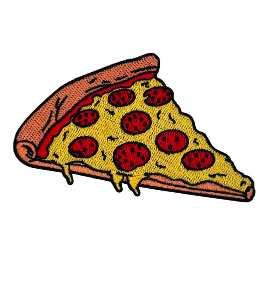 Iron on Patch of a slice of pepperoni pizza on a white background