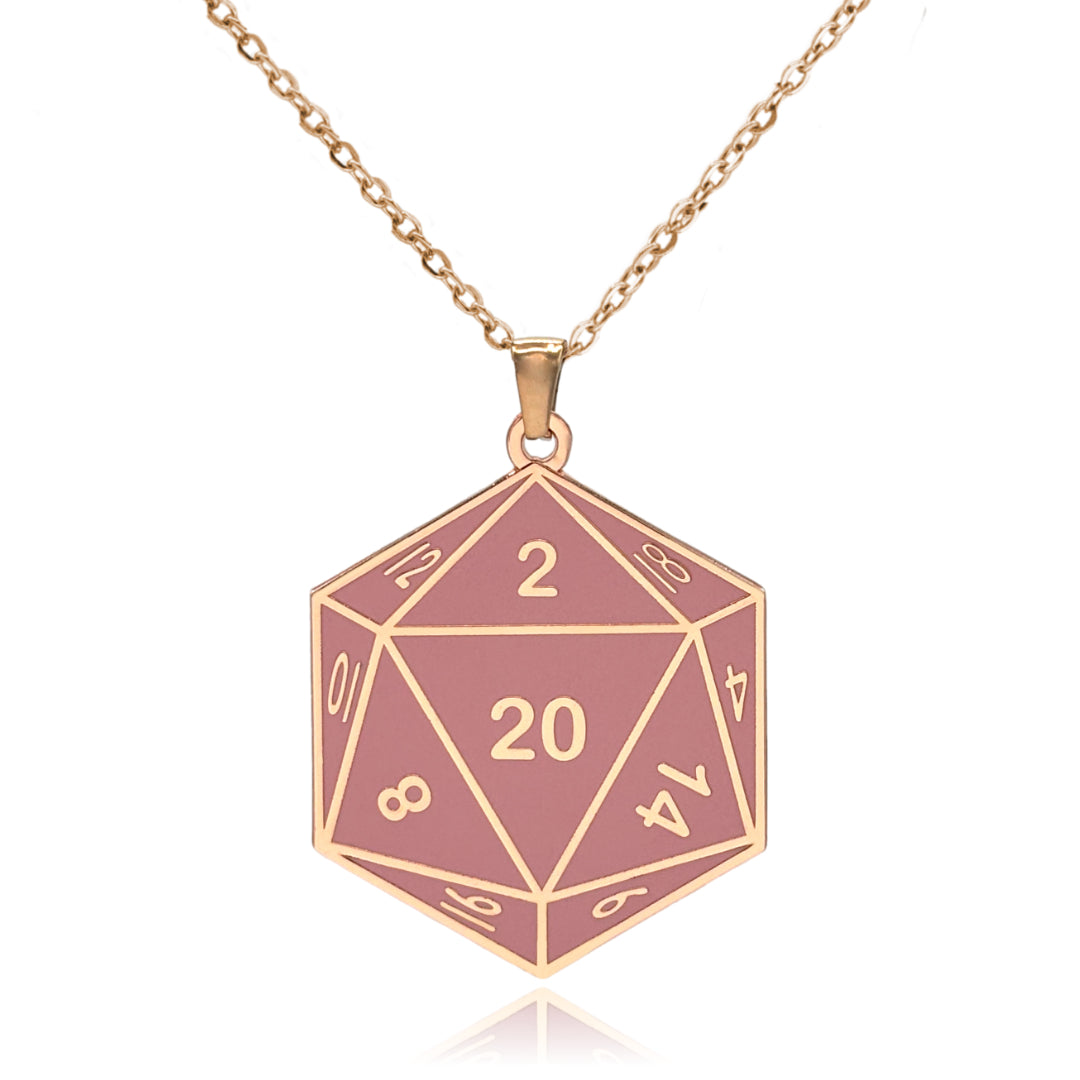 D20 Dice Double Sided Enamel Pendant Necklace | Clayton Jewelry Labs