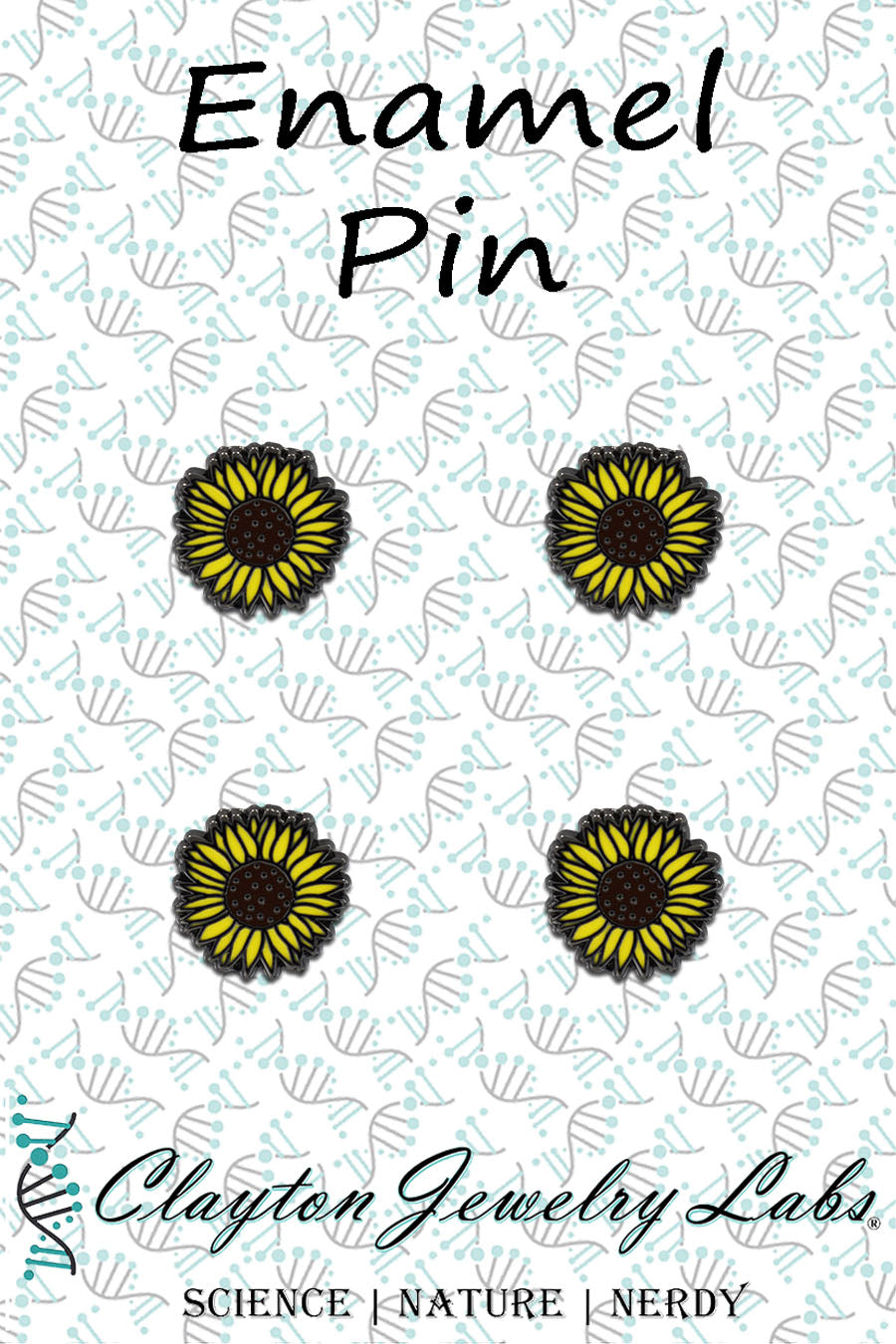 Mini Sunflower Set of 4 Filler Enamel Pins | Clayton Jewelry Labs