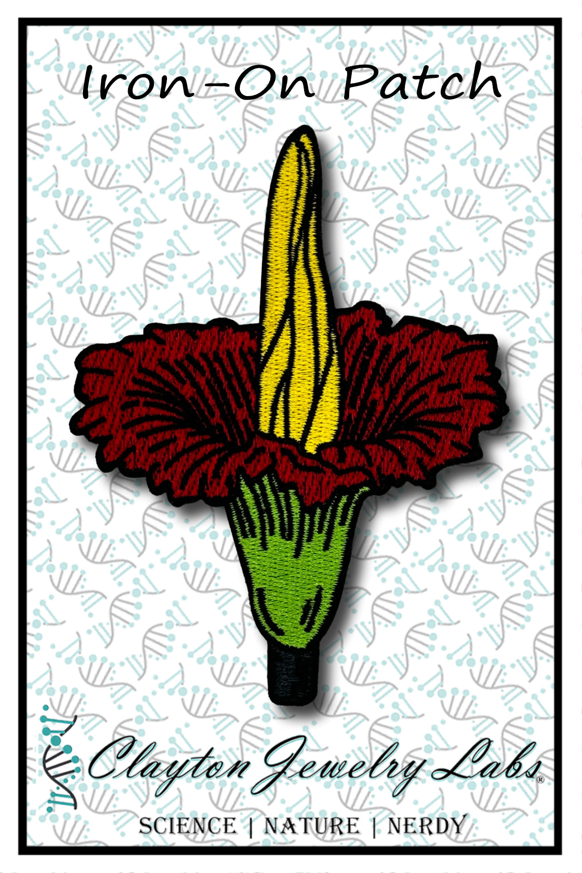 Titan Arum Corpse Flower Embroidered Iron-on Patch | Clayton Jewelry Labs