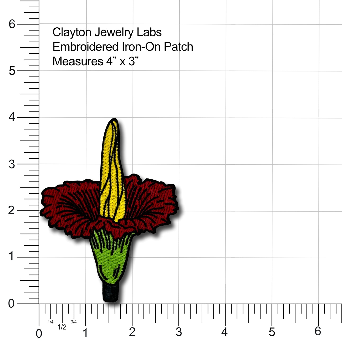 Titan Arum Corpse Flower Embroidered Iron-on Patch | Clayton Jewelry Labs