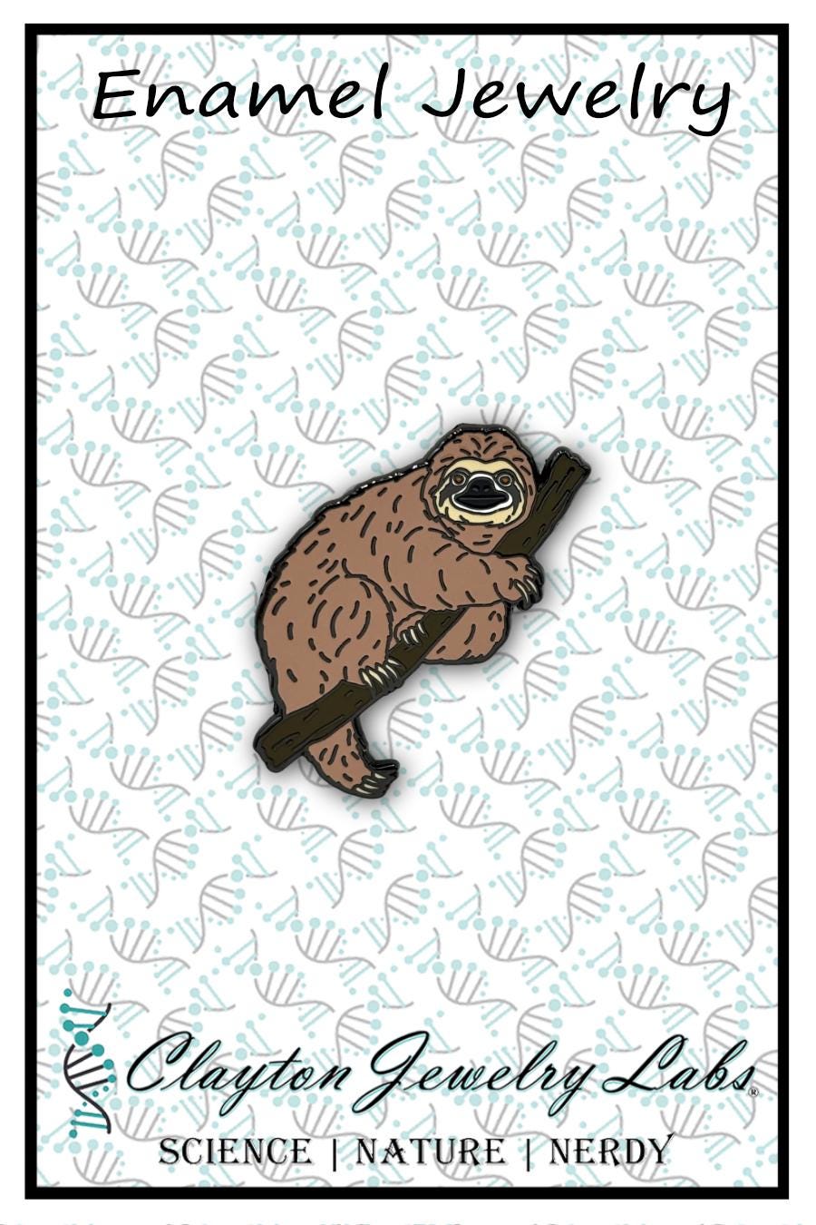 Three-Toed Sloth Enamel Pin - Clayton Jewelry Labs - Pins