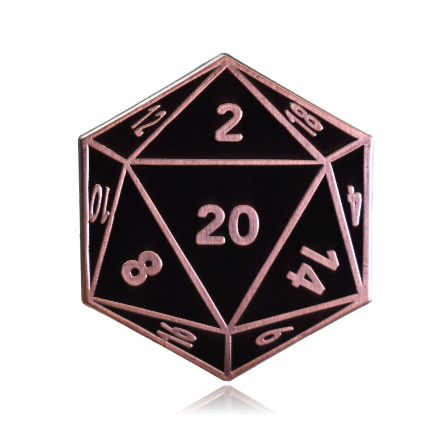 D20 Twenty-Sided Die Hard Enamel Lapel Pin