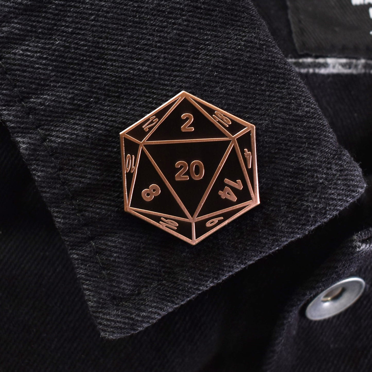 D20 Twenty-Sided Die Hard Enamel Lapel Pin