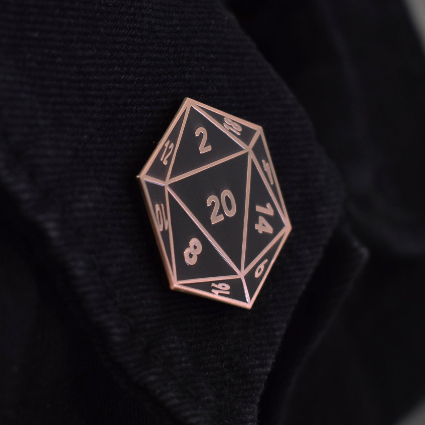 D20 Twenty-Sided Die Hard Enamel Lapel Pin