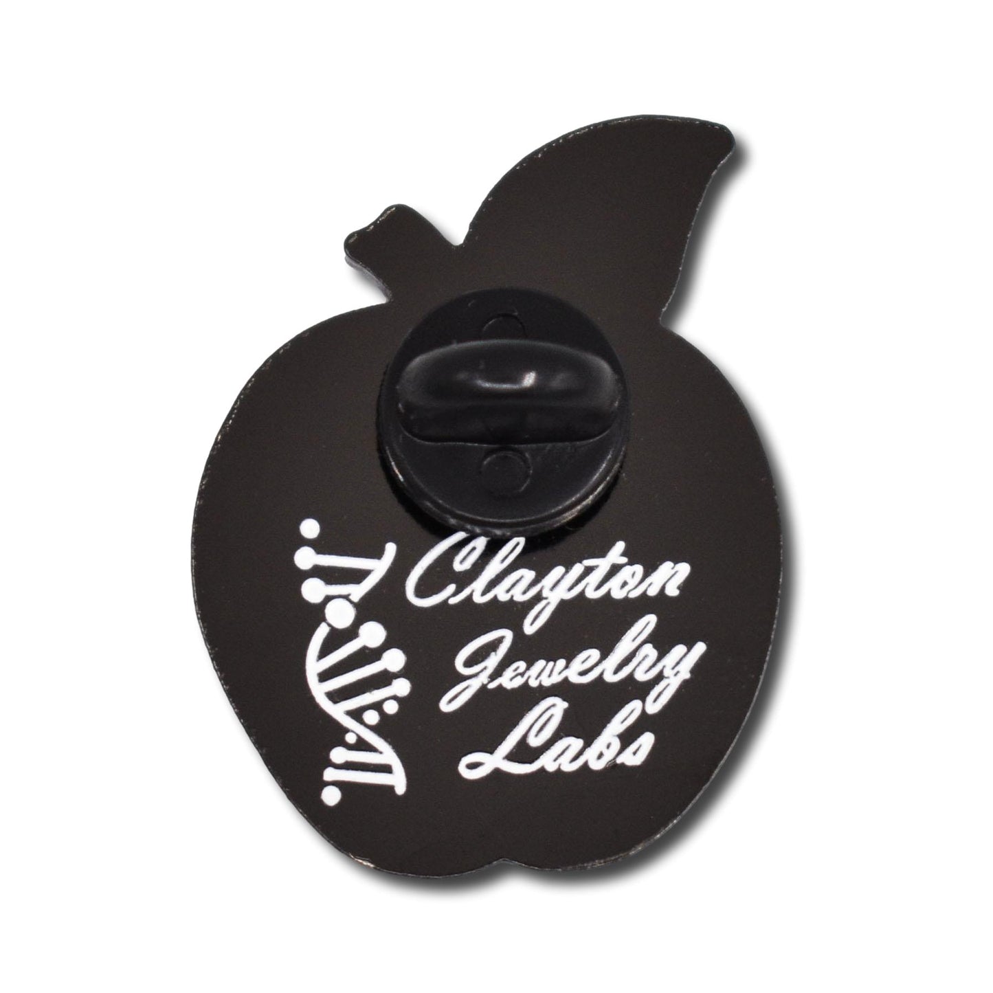 Black Red Apple Hard Enamel Pin | Clayton Jewelry Labs