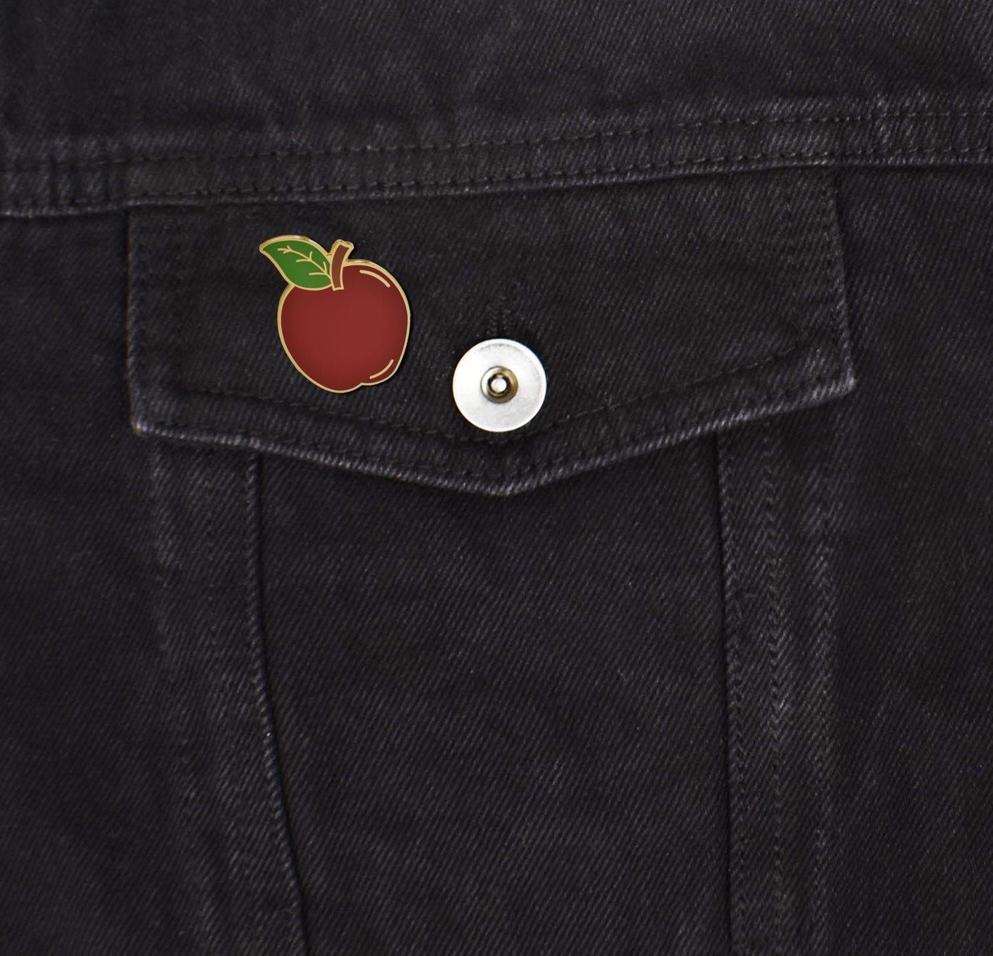 Gold Red Apple Hard Enamel Pin | Clayton Jewelry Labs