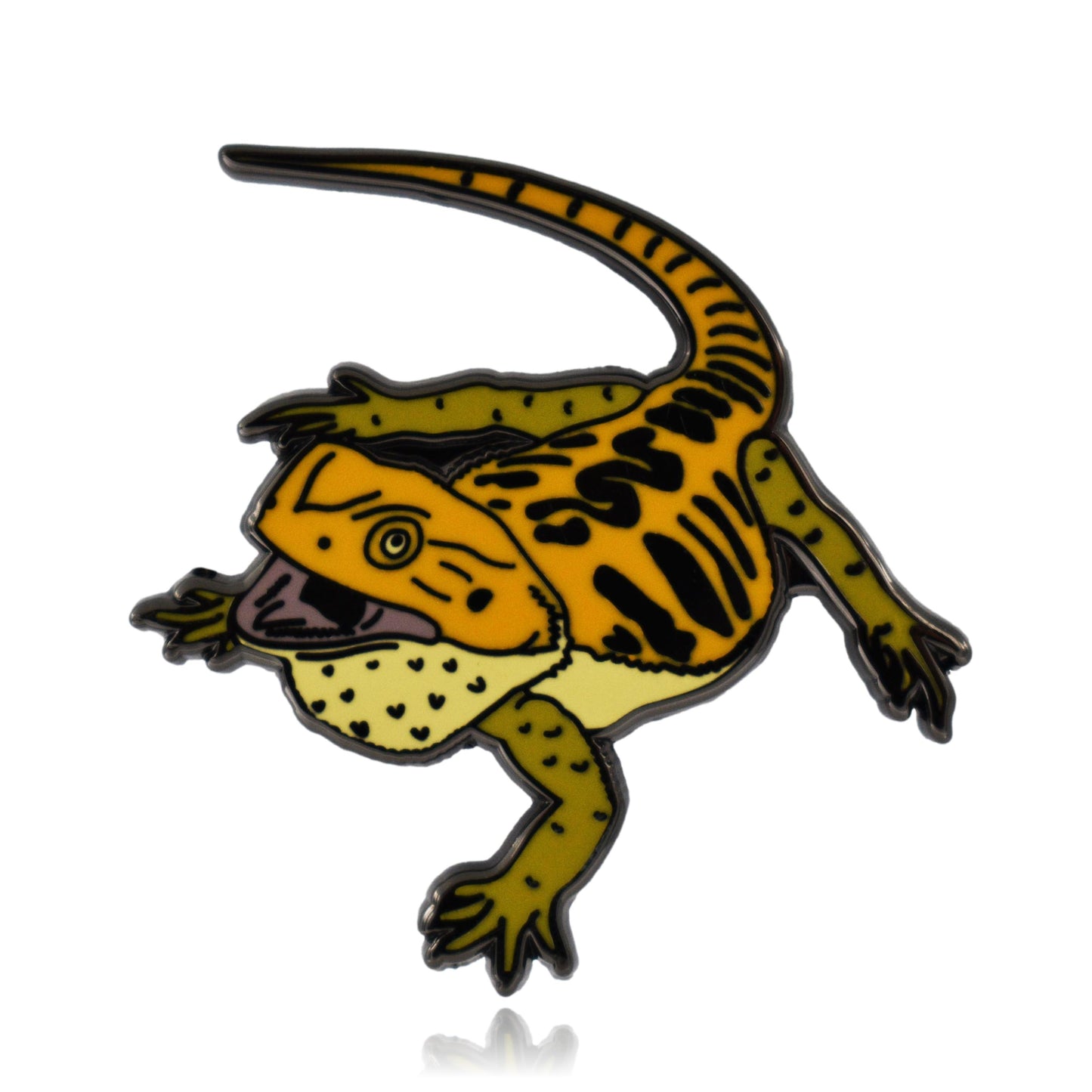 Bearded Dragon Pogona Lizard Hard Enamel Pin | Clayton Jewelry Labs
