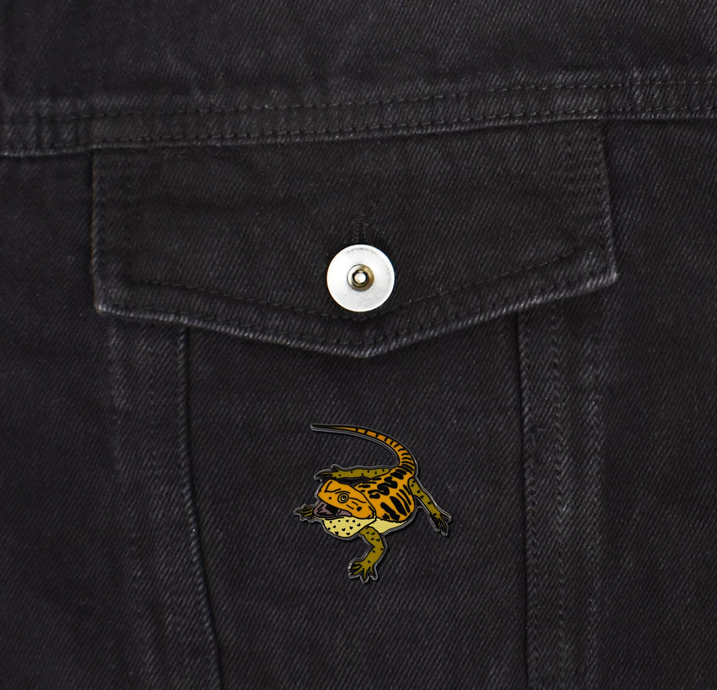 Bearded Dragon Pogona Lizard Hard Enamel Pin | Clayton Jewelry Labs