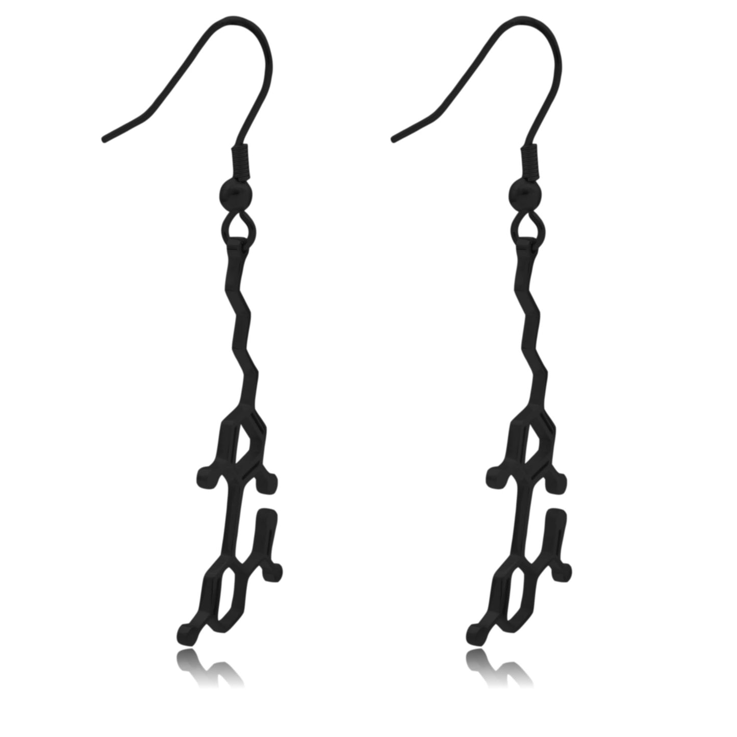 CBD Cannabidiol Molecule Stainless Steel Dangle Earrings