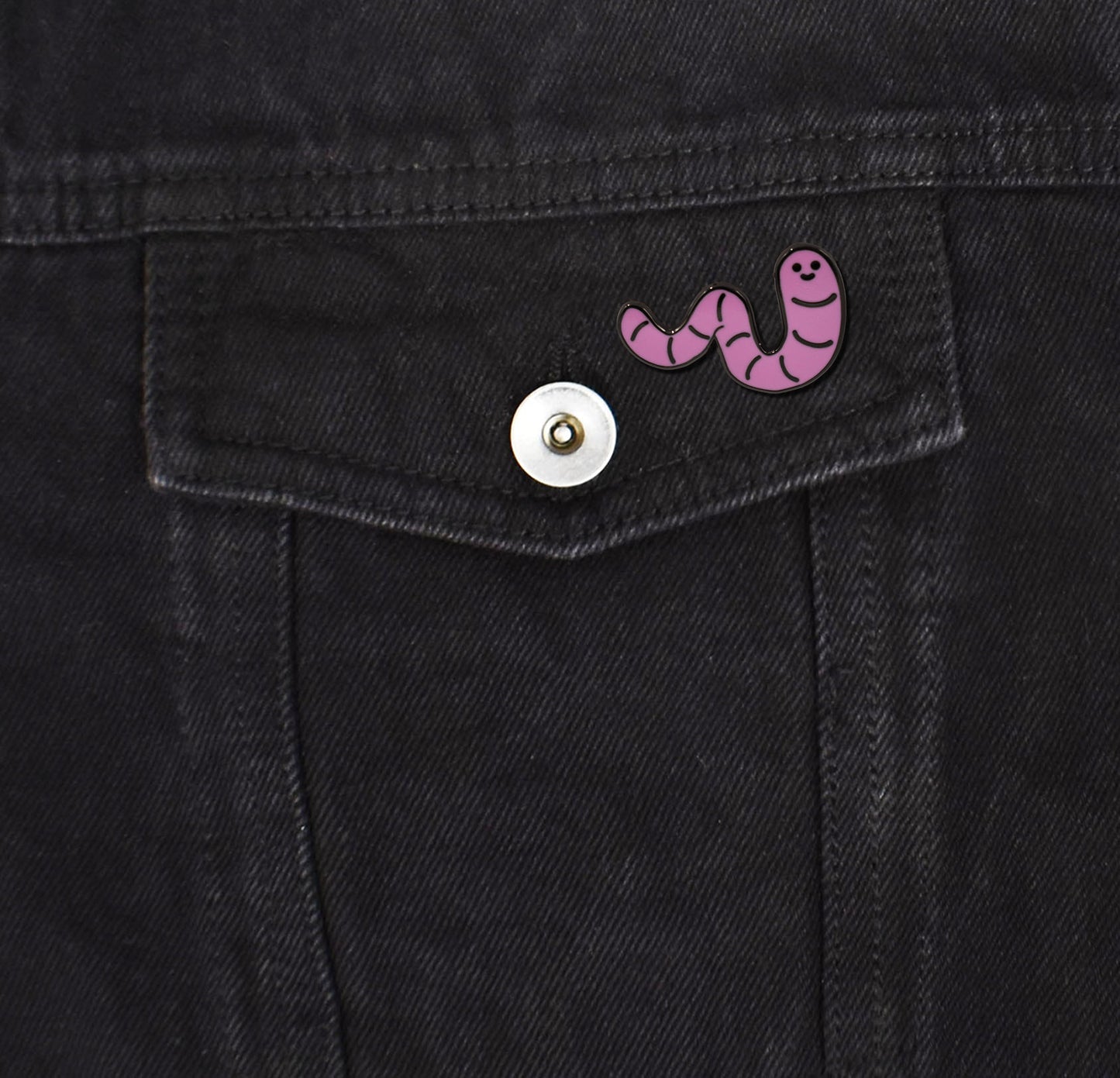 Cartoon Earthworm Hard Enamel Pin | Clayton Jewelry Labs