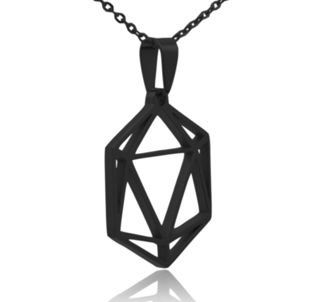 D20 Dice Silhouette Stainless Steel Necklace