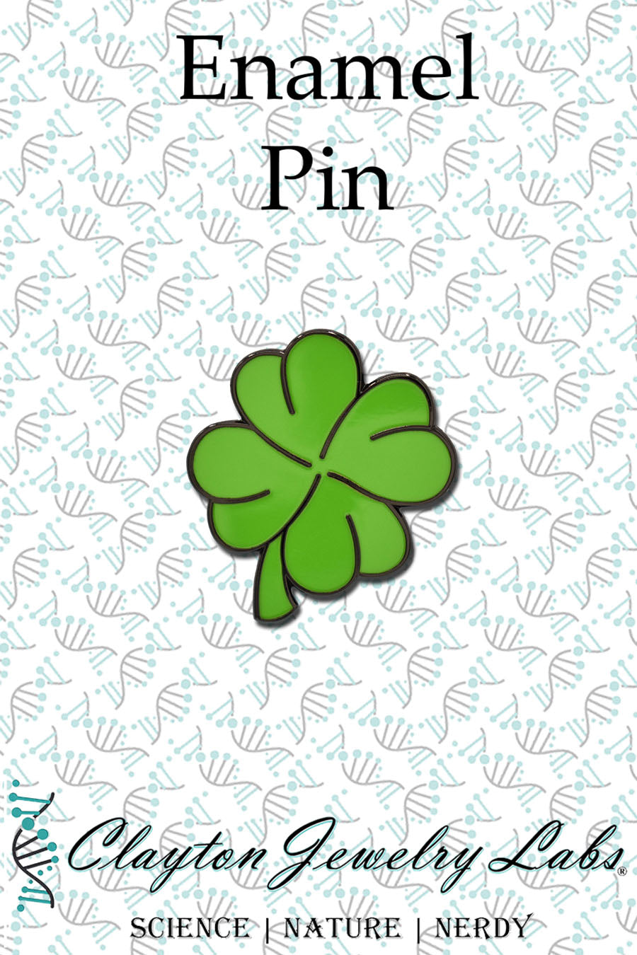Four Leaf Clover Saint Patrick's Day Hard Enamel Pin | Clayton Jewelry Labs