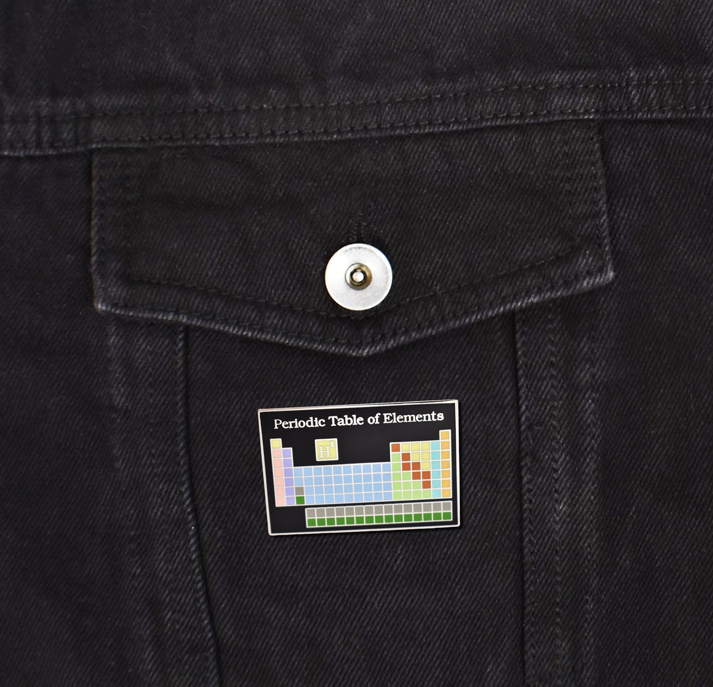 Black Periodic Table of Elements Hard Enamel Pin | Clayton Jewelry Labs