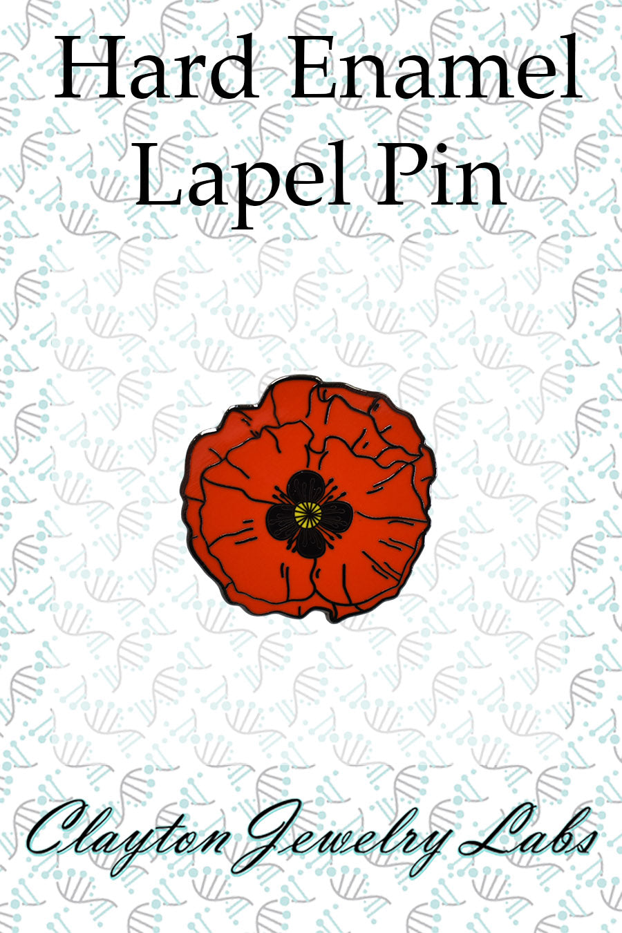 Red Poppy Flower Hard Enamel Lapel Pin
