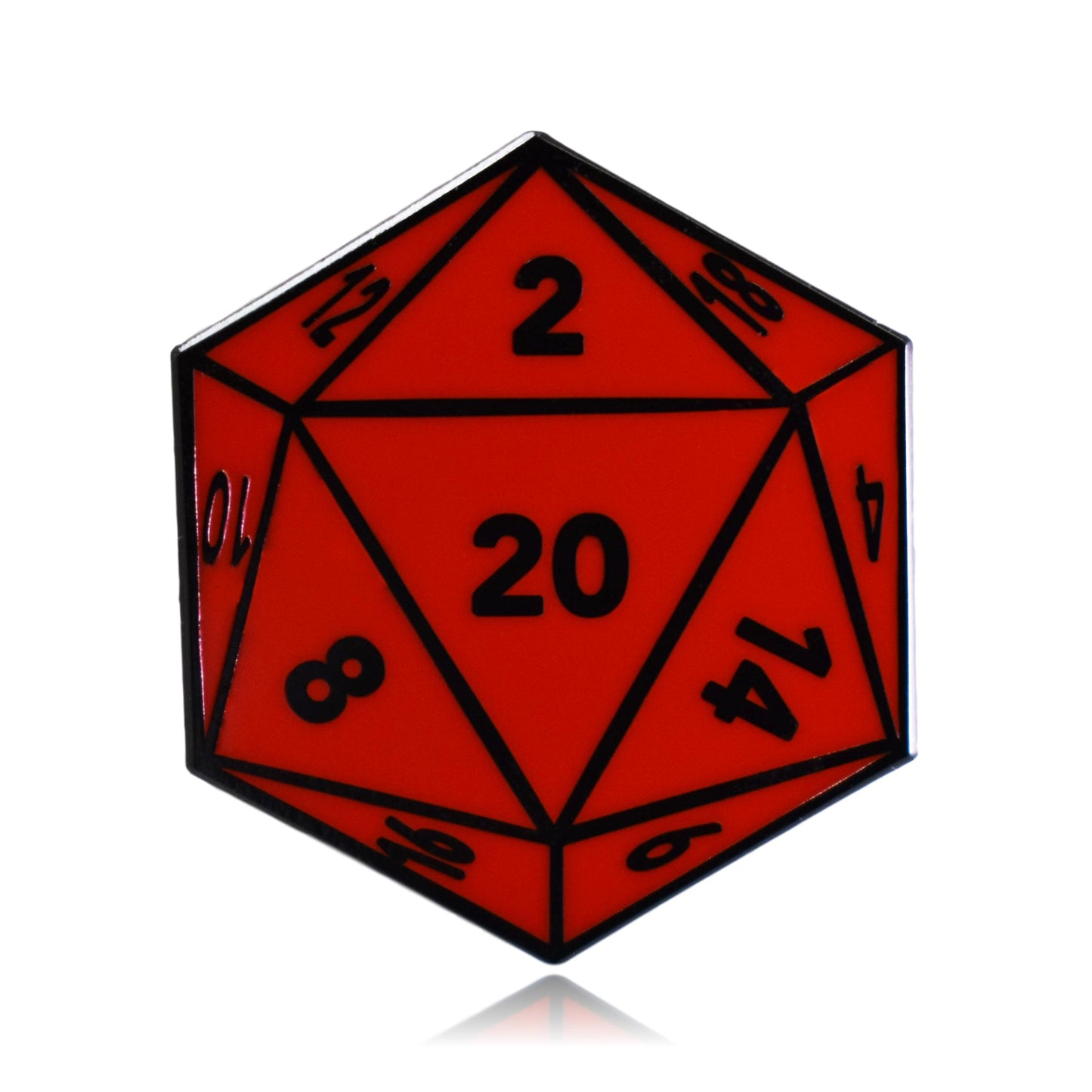 D20 Twenty-Sided Die Hard Enamel Lapel Pin