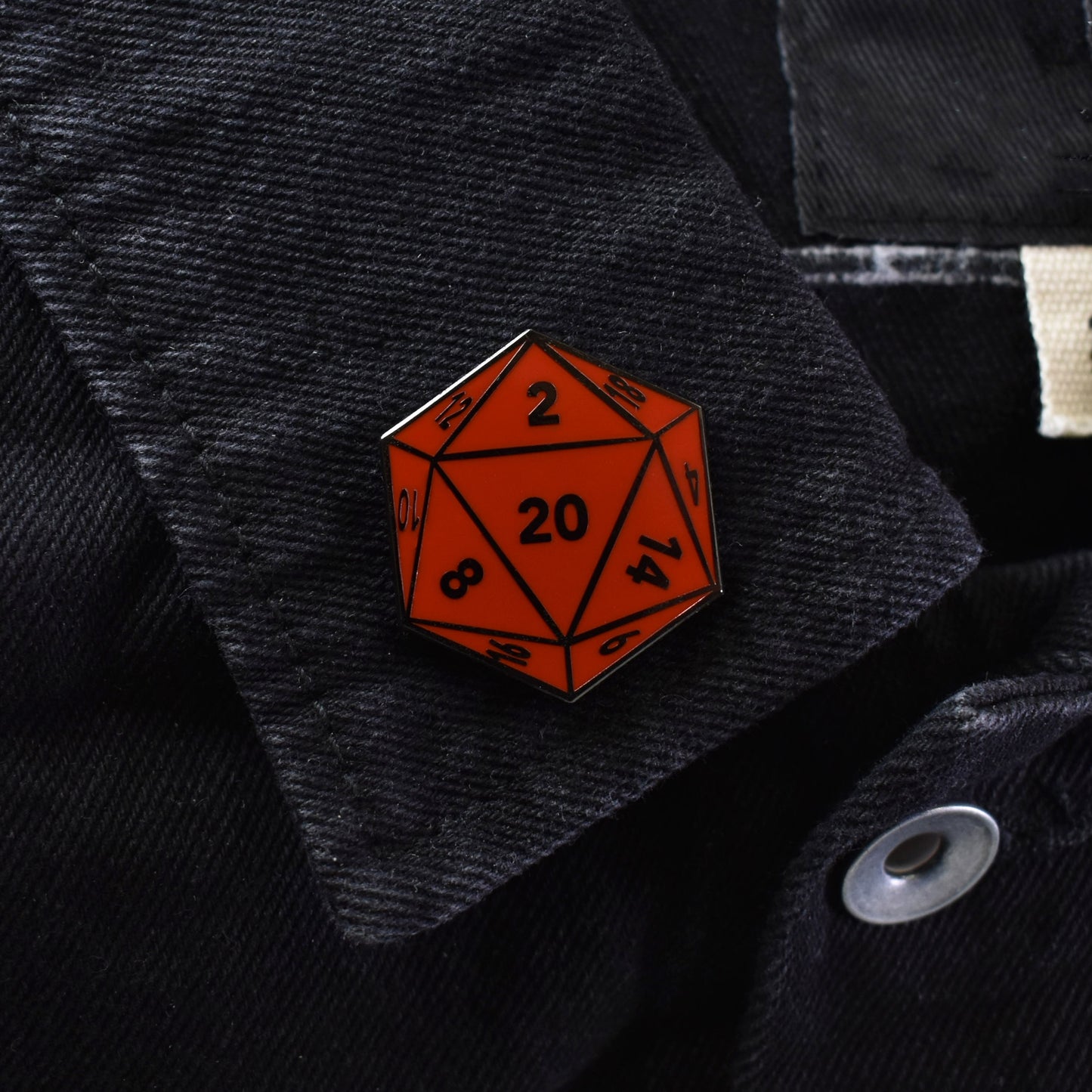 D20 Twenty-Sided Die Hard Enamel Lapel Pin