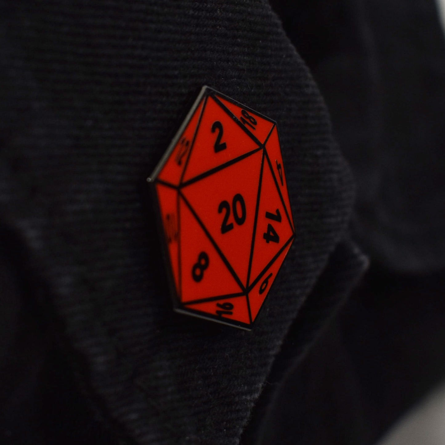 D20 Twenty-Sided Die Hard Enamel Lapel Pin