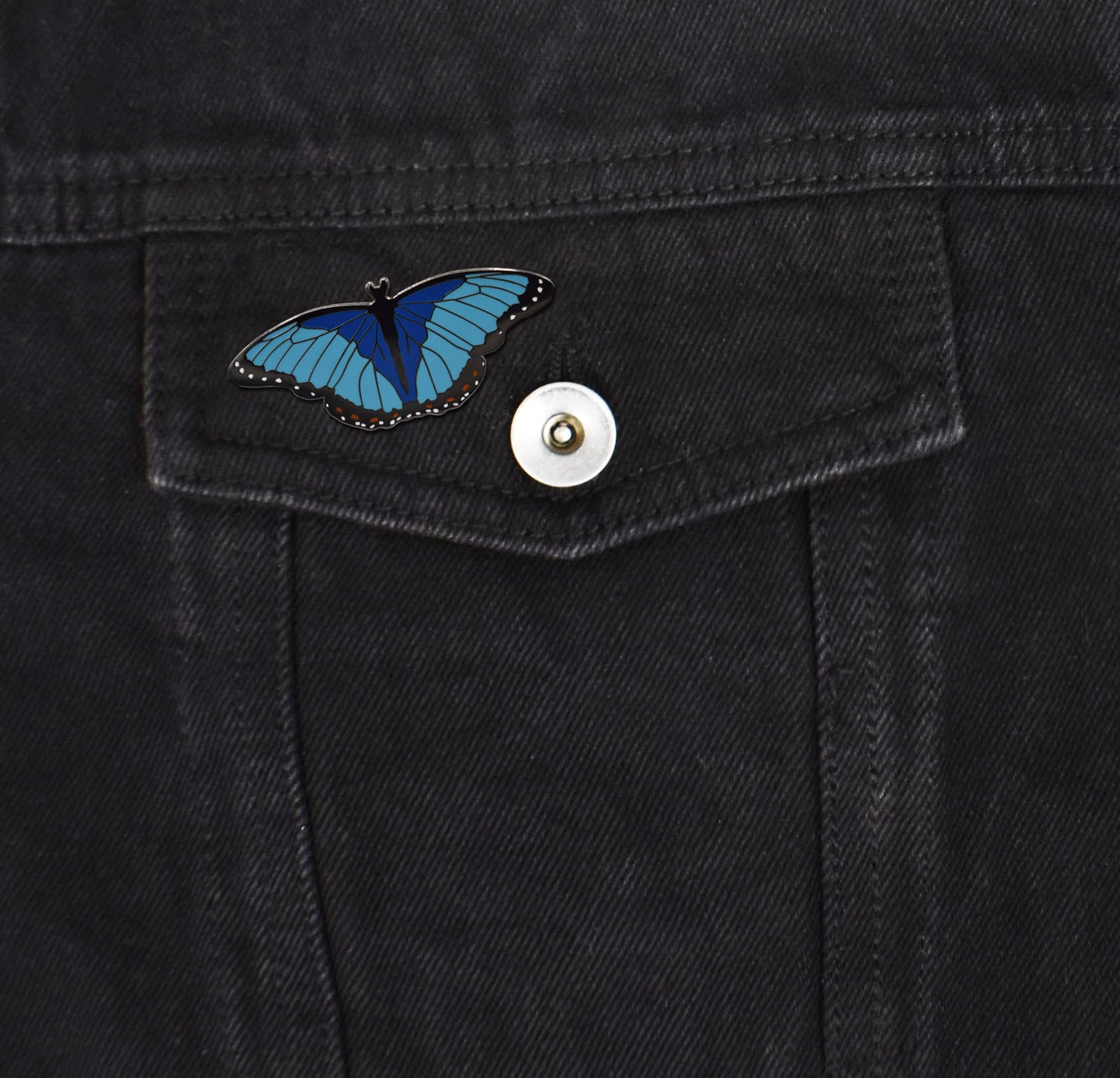 Blue Morpho Butterfly Hard Enamel Pin - Clayton Jewelry Labs