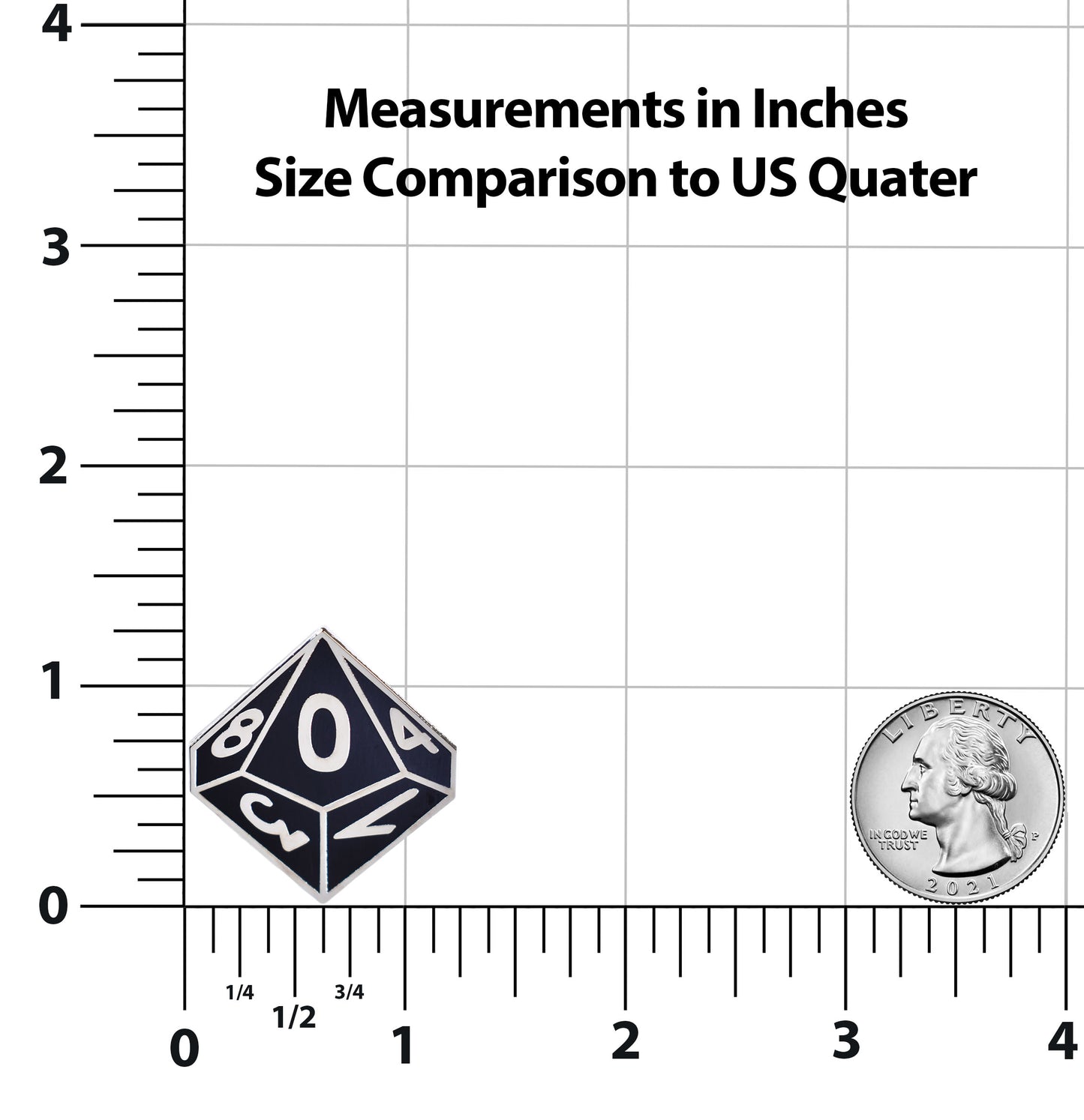 D10 Ten-Sided Die Hard Enamel Lapel Pin
