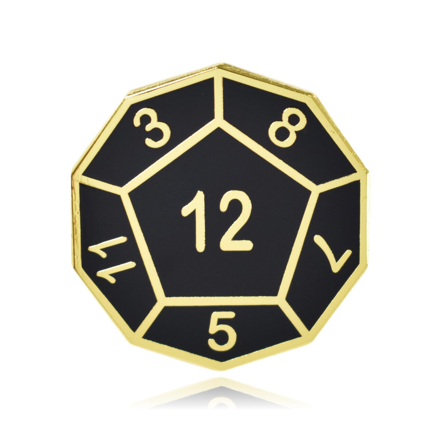 D12 Twelve-Sided Die Hard Enamel Lapel Pin