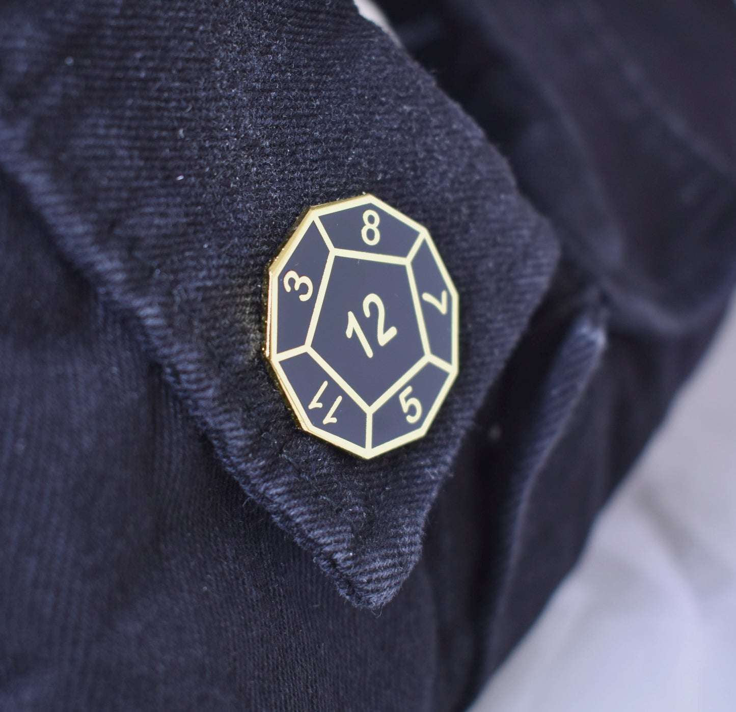 D12 Twelve-Sided Die Hard Enamel Lapel Pin