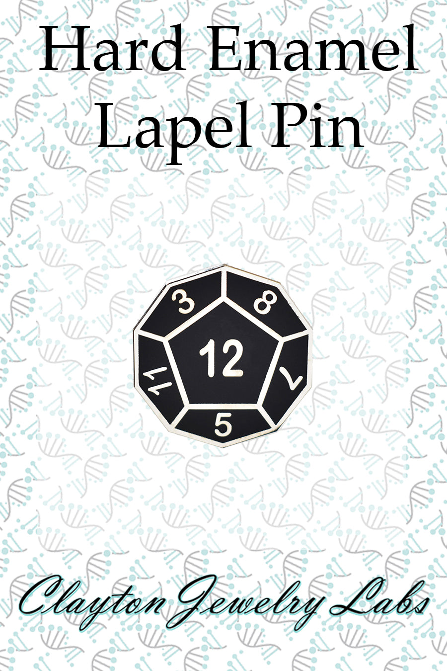 D12 Twelve-Sided Die Hard Enamel Lapel Pin