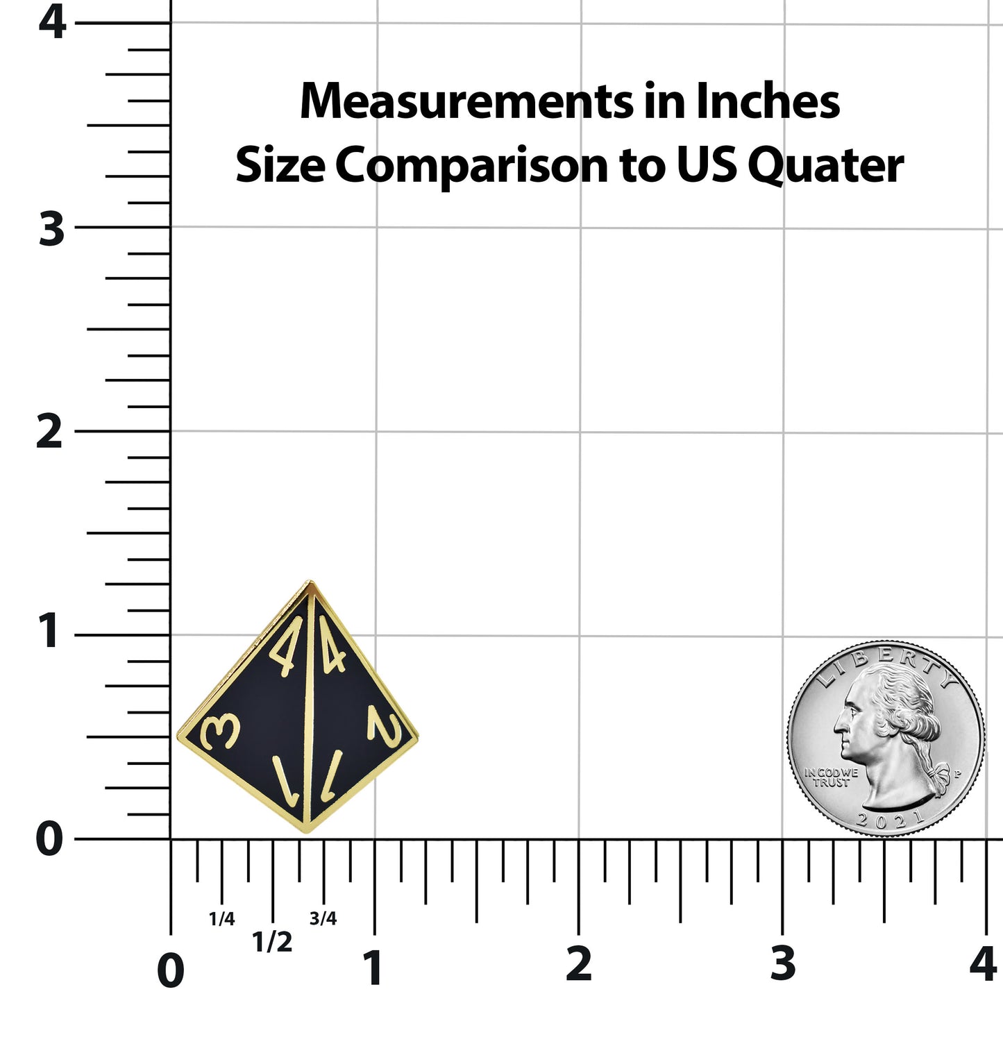 D4 Four-Sided Die Hard Enamel Lapel Pin