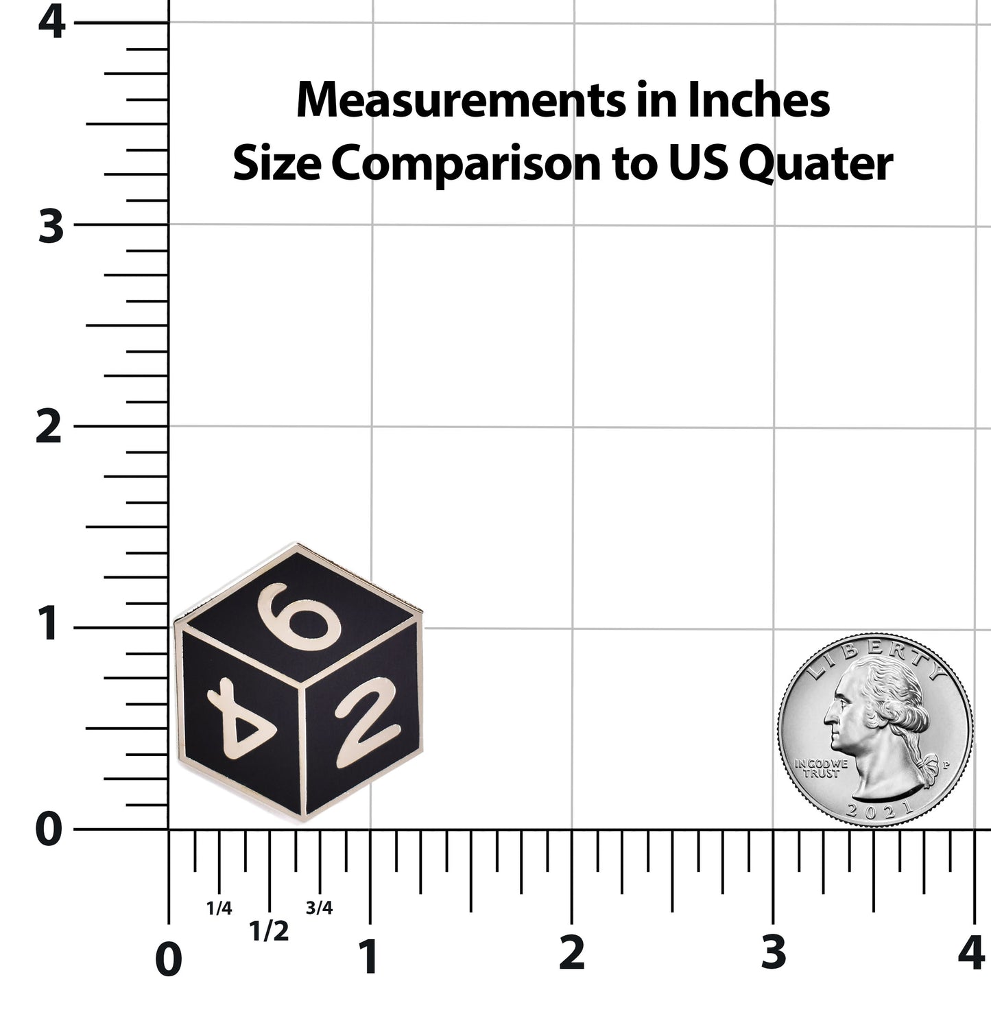 D6 Six-Sided Die Hard Enamel Lapel Pin