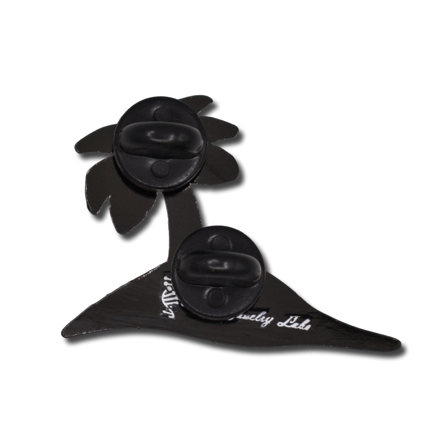 Black Deserted Island Palm Tree Hard Enamel Pin | Clayton Jewelry Labs