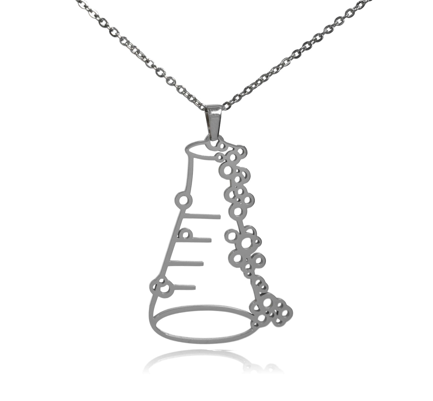 Steel Erlenmeyer Flask Stainless Steel Pendant Necklace