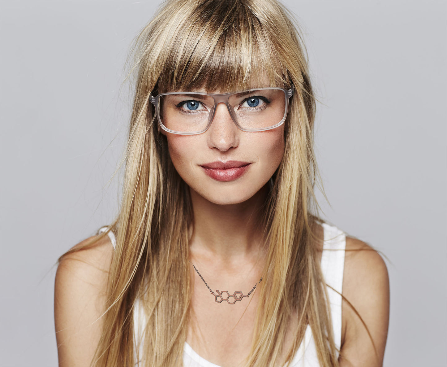 Estrogen Molecule Stainless Steel Necklace